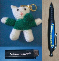 1 PORTE CLEF EN LAINE + 1 STYLO + 1 BRIQUET